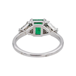 Bague Trilogie en or blanc, émeraude et diamants - Castafiore