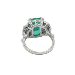 Bague Trilogie en or blanc, émeraude et diamants - Castafiore