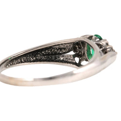 Bague Trilogie en or blanc, émeraude et diamants - Castafiore
