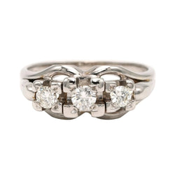 Bague Trilogie en or blanc et diamants - Castafiore