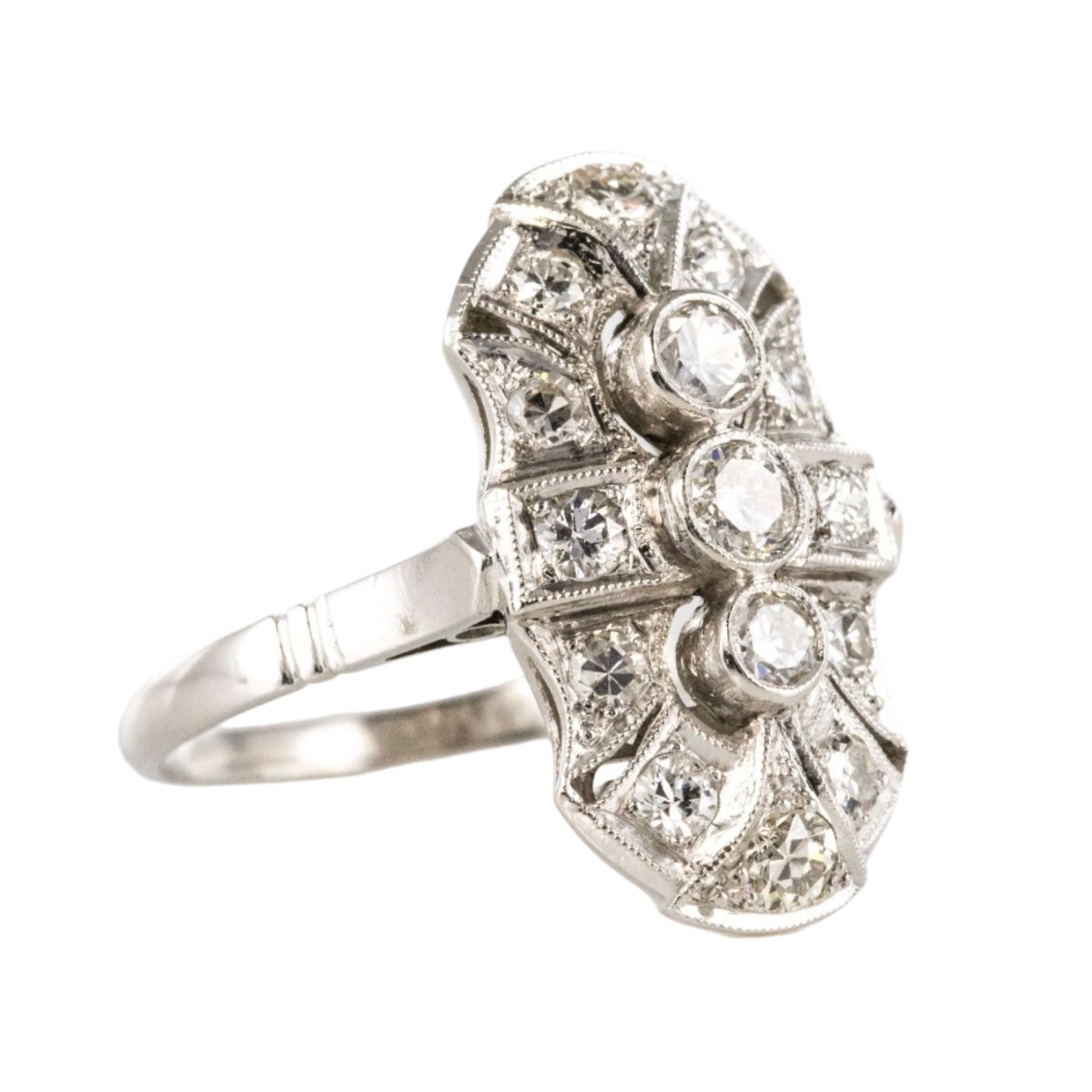 Bague Trilogie en or blanc et diamants - Castafiore