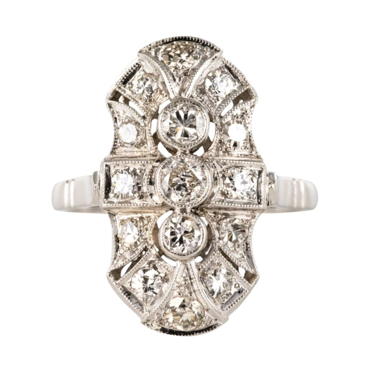 Bague Trilogie en or blanc et diamants - Castafiore
