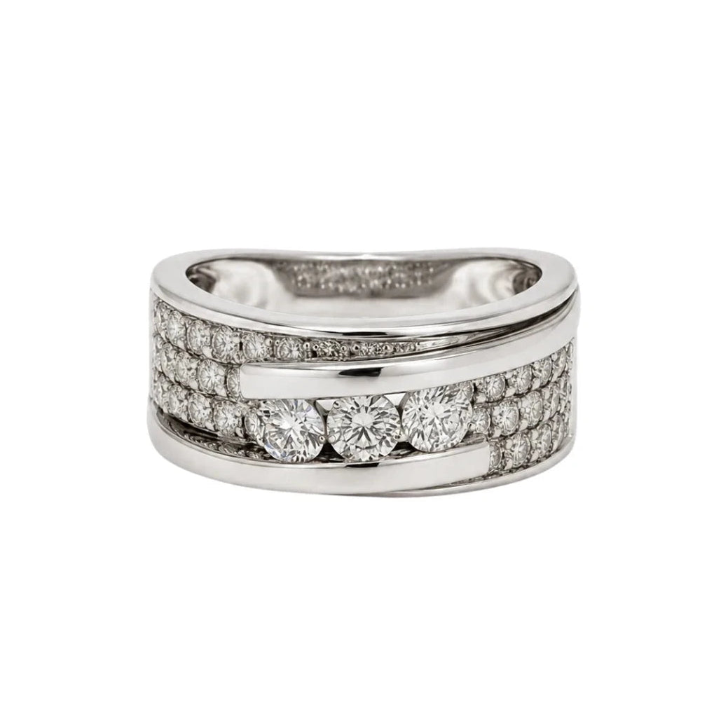 Bague Trilogie en or blanc et diamants - Castafiore