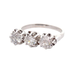 Bague Trilogie en or blanc et diamants - Castafiore