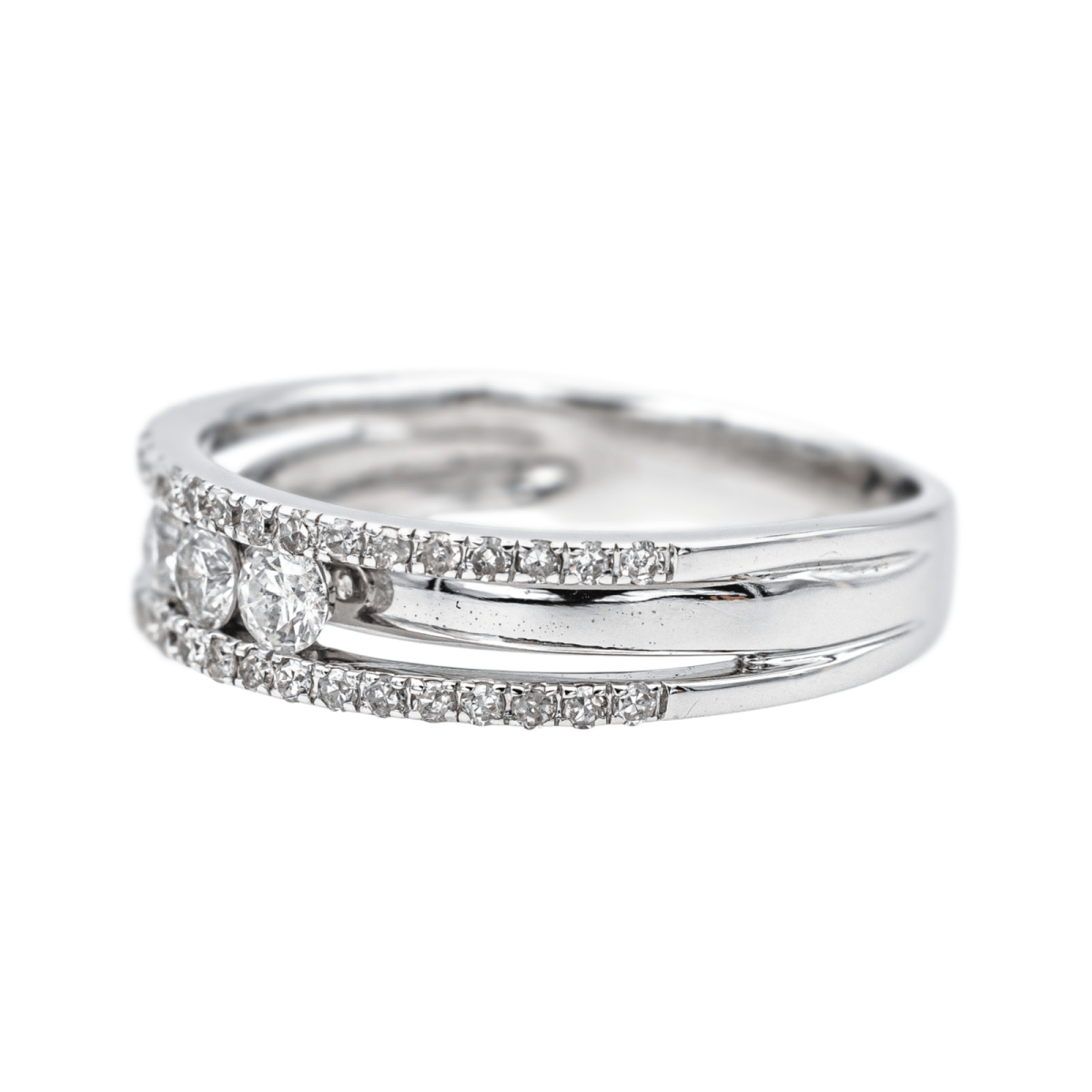 Bague Trilogie en or blanc et diamants - Castafiore