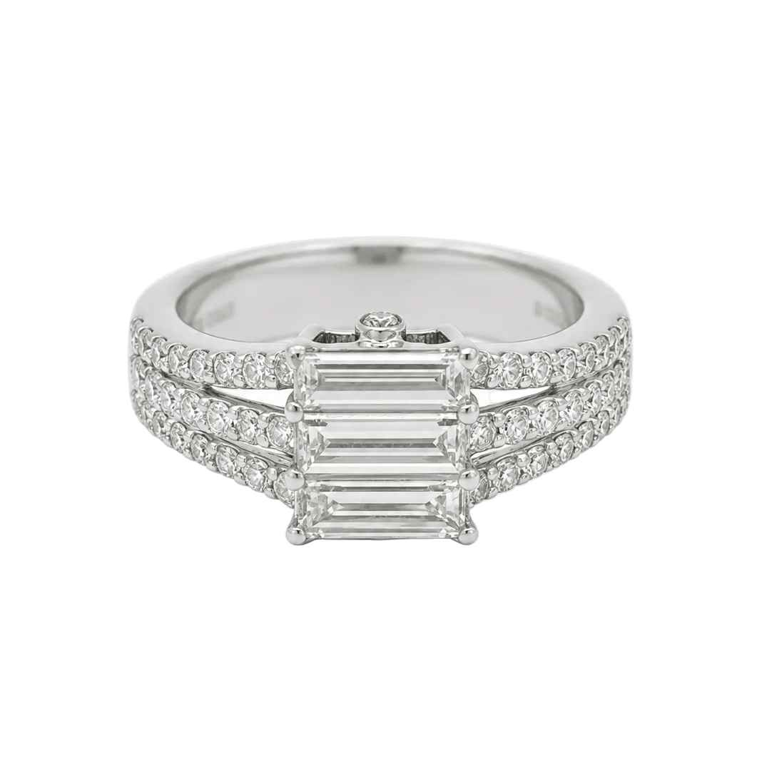 Bague Trilogie en or blanc et diamants - Castafiore