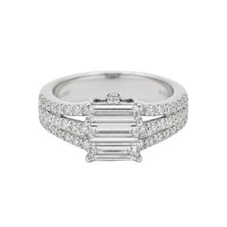 Bague Trilogie en or blanc et diamants - Castafiore