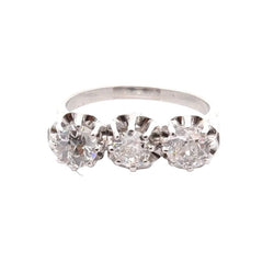 Bague Trilogie en or blanc et diamants - Castafiore