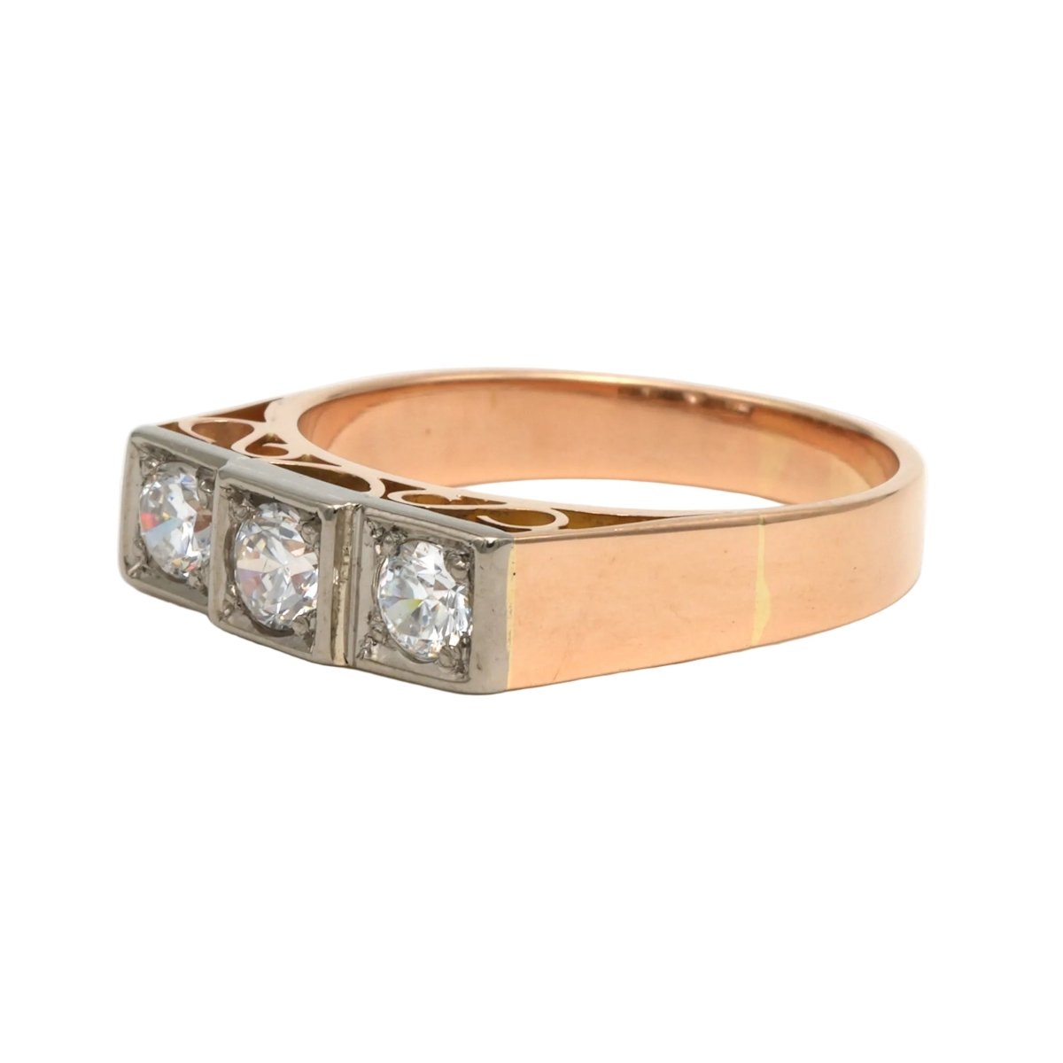 Bague Trilogie en or blanc, or jaune et diamants - Castafiore