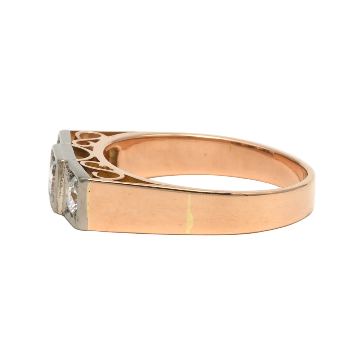Bague Trilogie en or blanc, or jaune et diamants - Castafiore