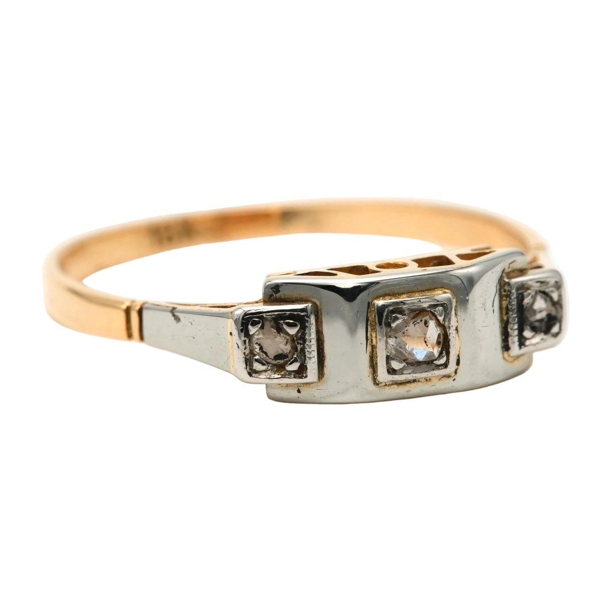 Bague Trilogie en or blanc, or jaune et diamants - Castafiore