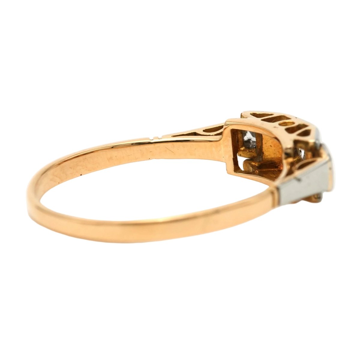 Bague Trilogie en or blanc, or jaune et diamants - Castafiore