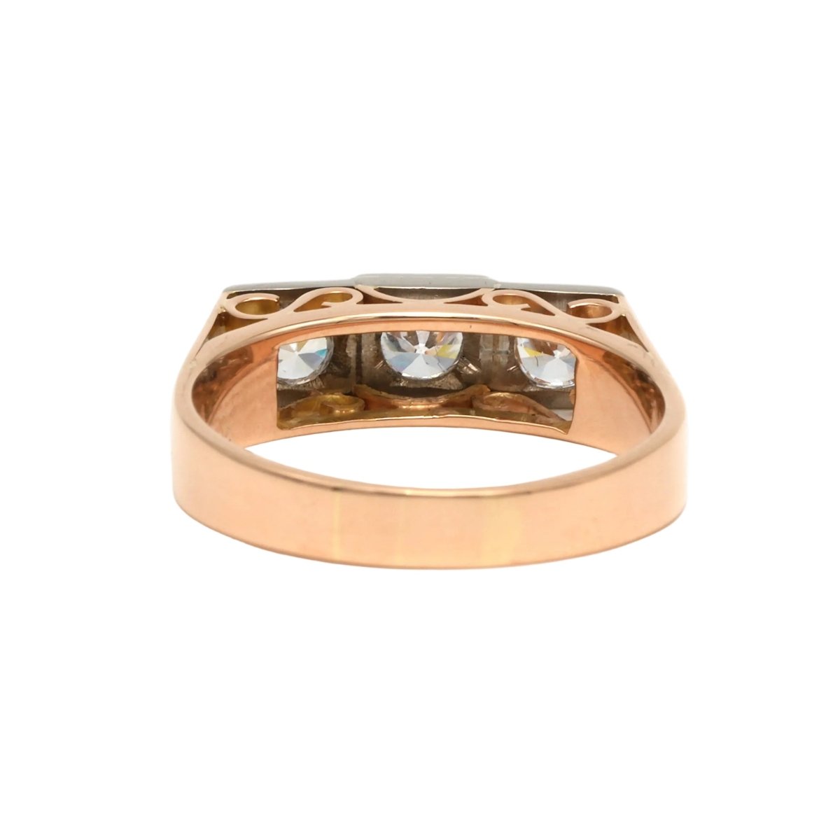 Bague Trilogie en or blanc, or jaune et diamants - Castafiore
