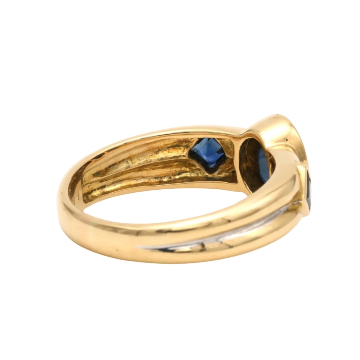 Bague Trilogie en or blanc, or jaune et saphirs - Castafiore