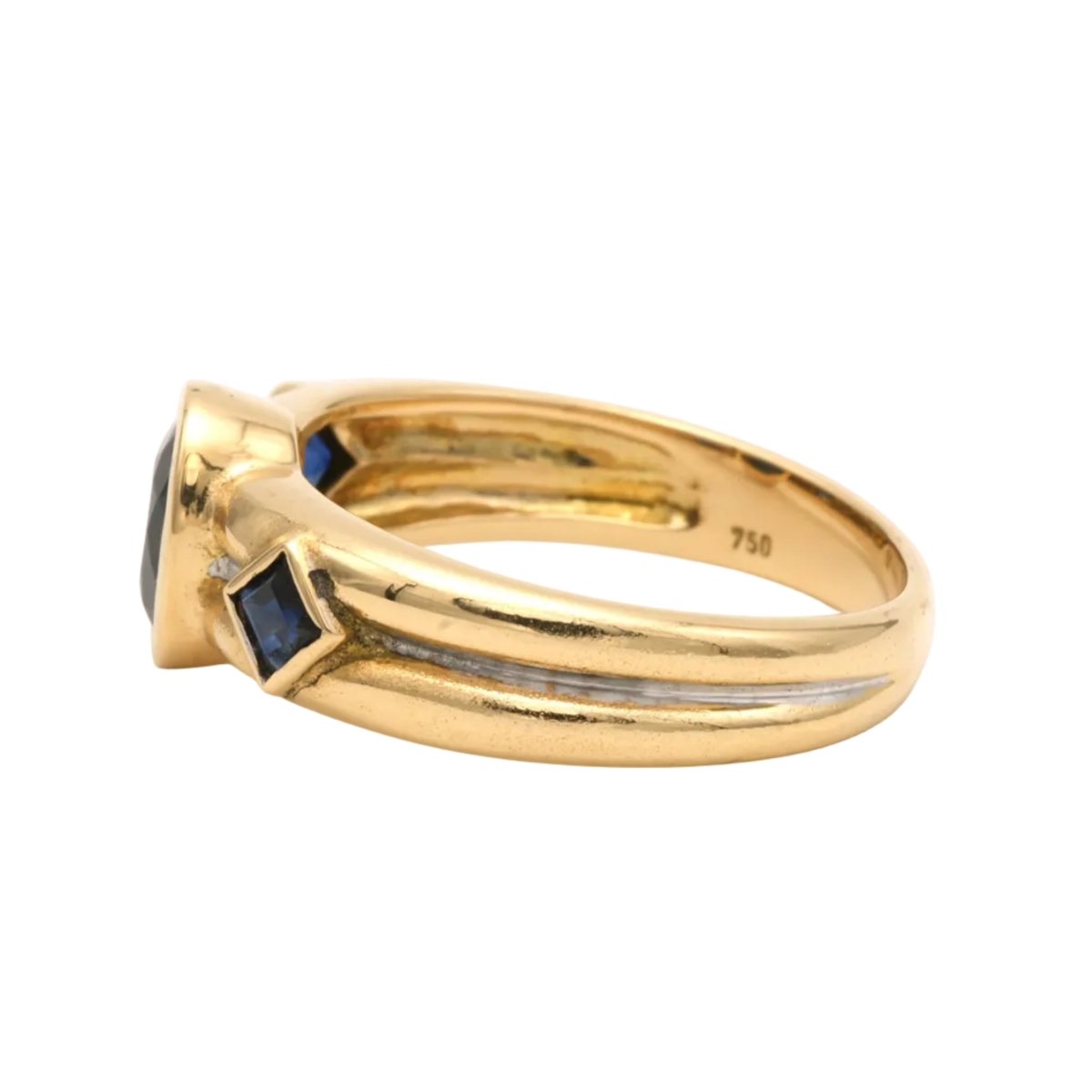 Bague Trilogie en or blanc, or jaune et saphirs - Castafiore