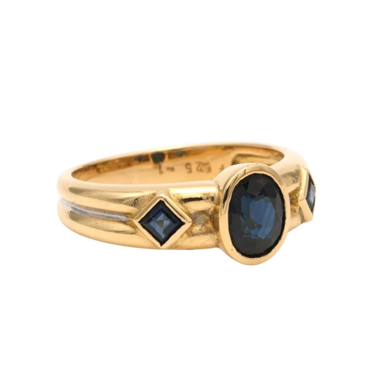 Bague Trilogie en or blanc, or jaune et saphirs - Castafiore