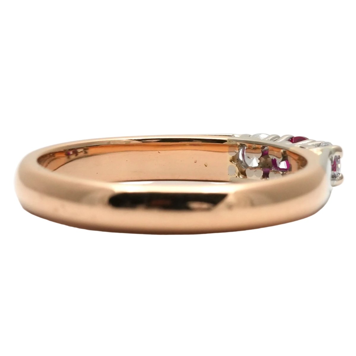 Bague Trilogie en or blanc, or jaune, rubis et diamants - Castafiore