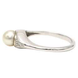 Bague Trilogie en or blanc, perle et diamants - Castafiore
