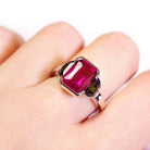 Bague Trilogie en or blanc, rubellite et tourmaline - Castafiore