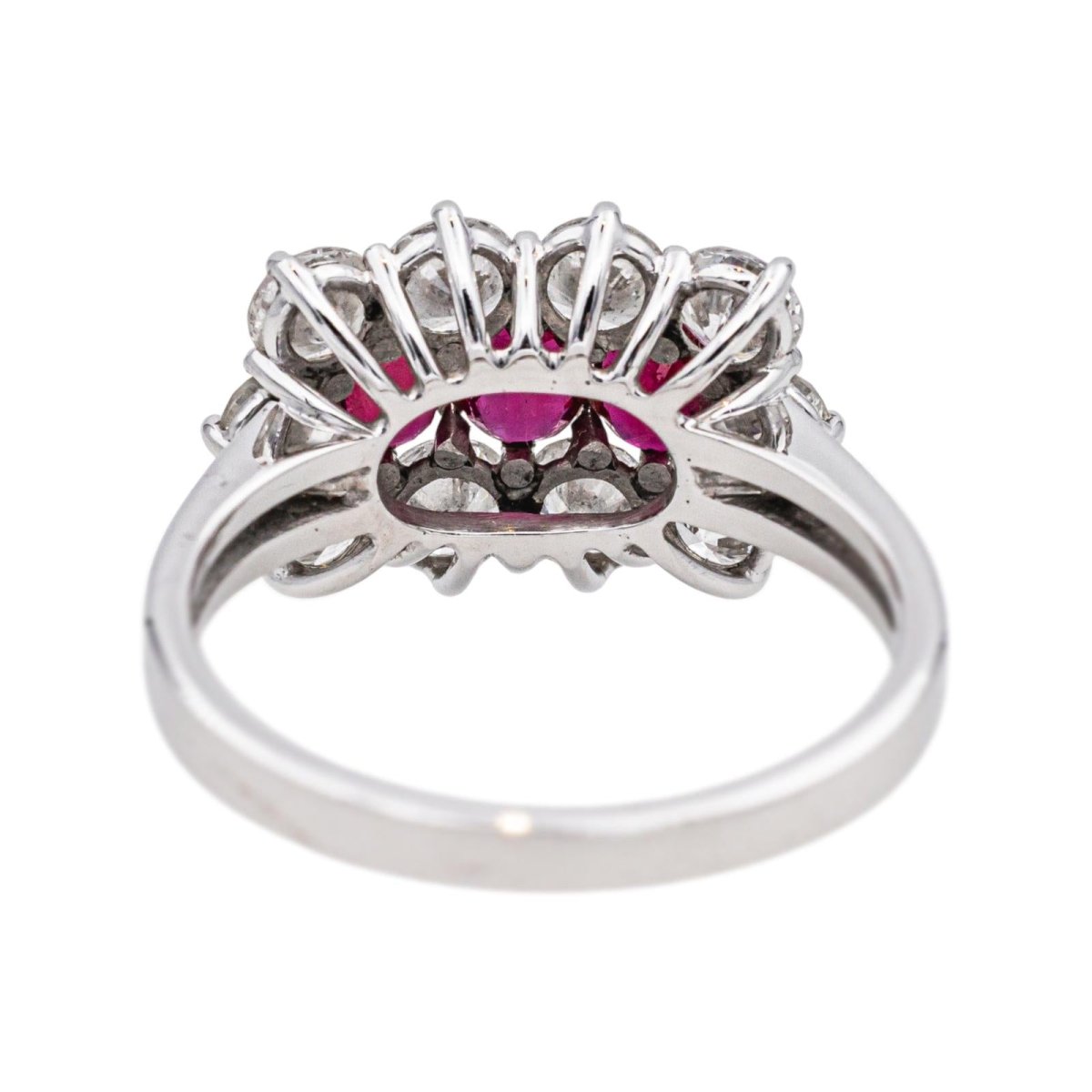 Bague Trilogie en or blanc, rubis et diamants - Castafiore