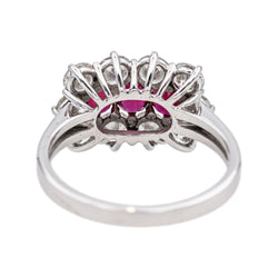 Bague Trilogie en or blanc, rubis et diamants - Castafiore