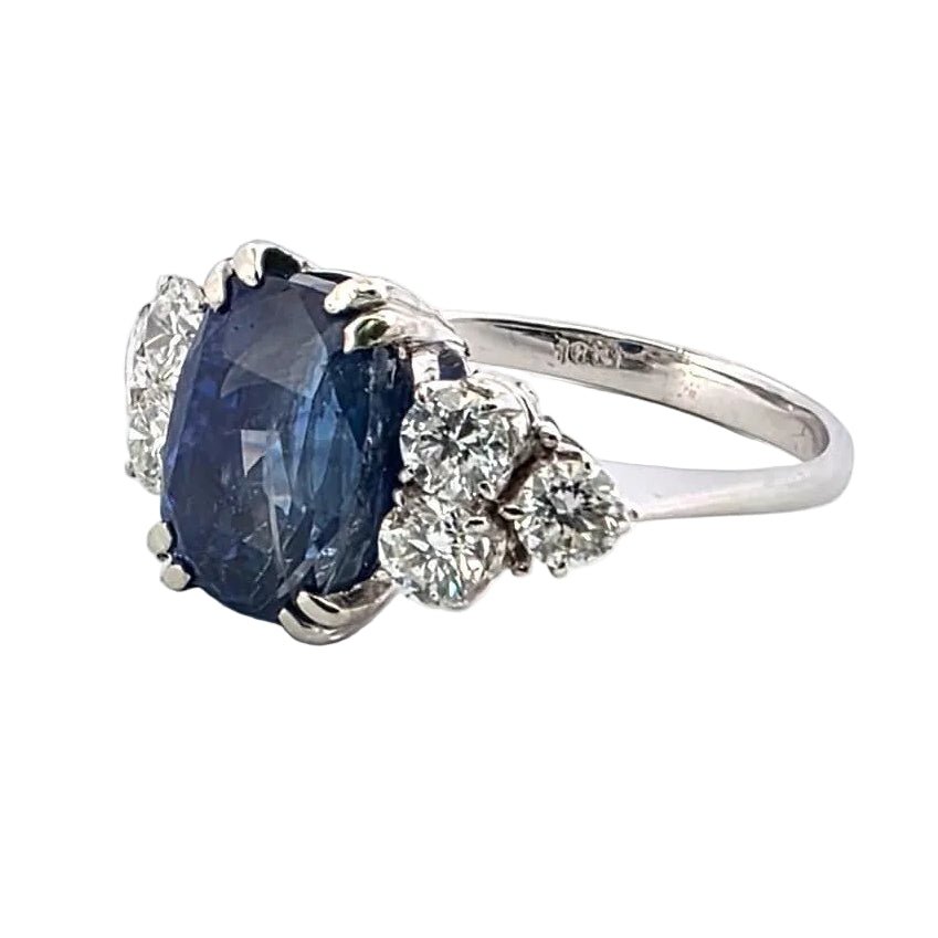 Bague Trilogie en or blanc, saphir et diamants - Castafiore