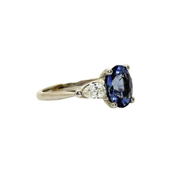 Bague Trilogie en or blanc, saphir et diamants - Castafiore