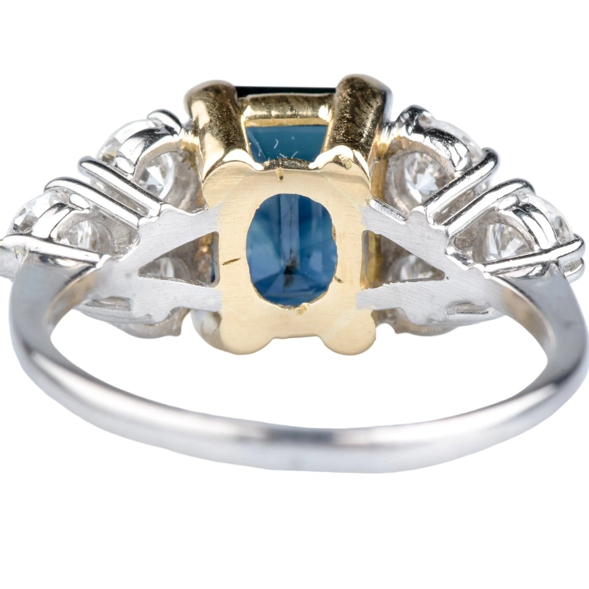 Bague Trilogie en or blanc, saphir et diamants - Castafiore