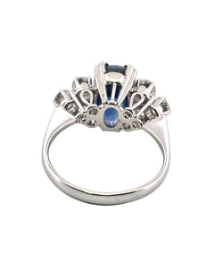 Bague Trilogie en or blanc, saphir et diamants - Castafiore