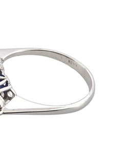 Bague Trilogie en or blanc, saphir et diamants - Castafiore