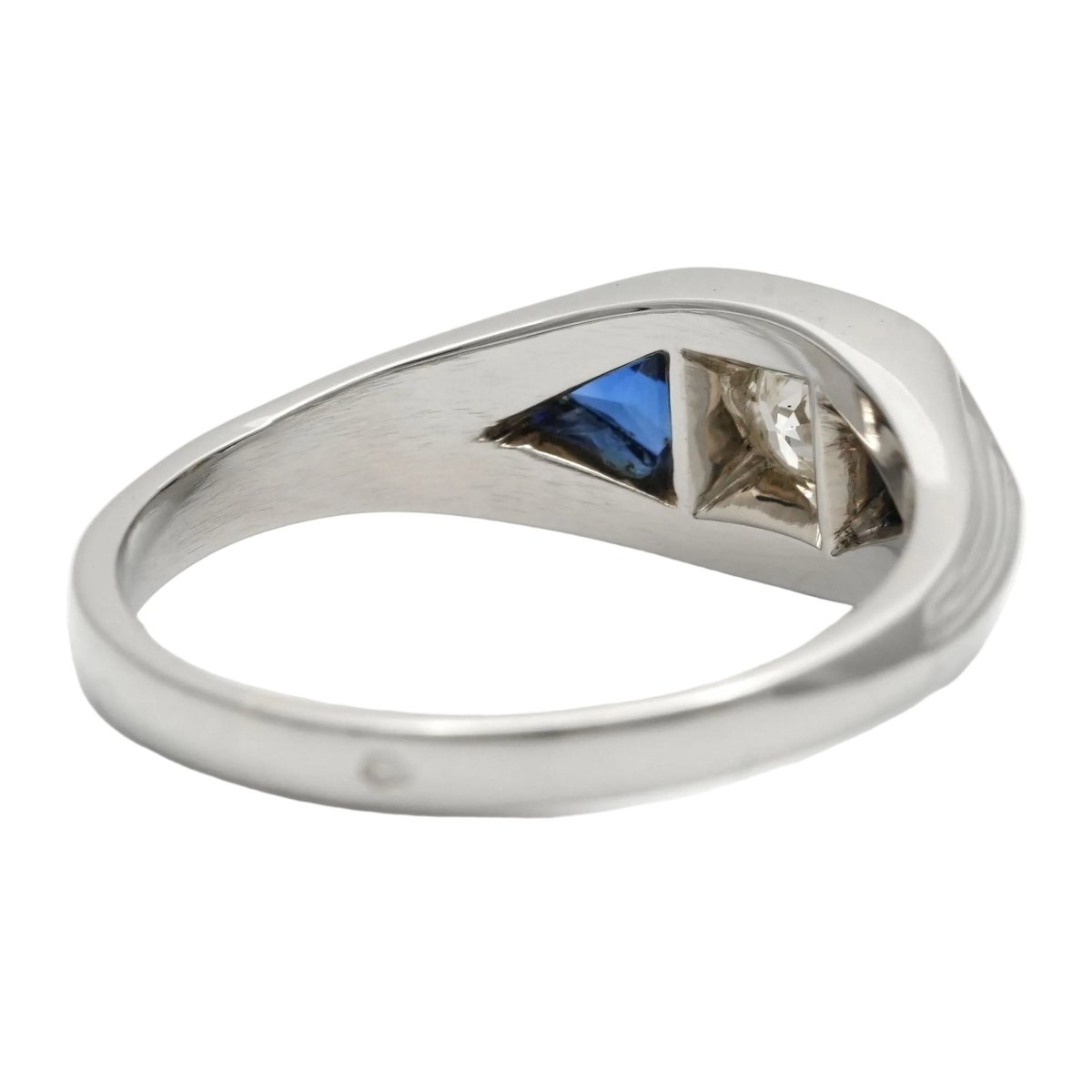 Bague Trilogie en or blanc, saphirs et diamant - Castafiore