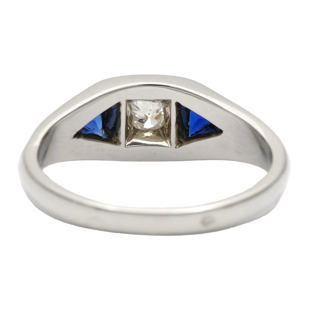 Bague Trilogie en or blanc, saphirs et diamant - Castafiore