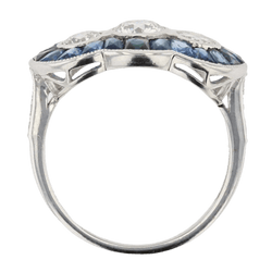Bague Trilogie en or blanc, saphirs et diamants - Castafiore