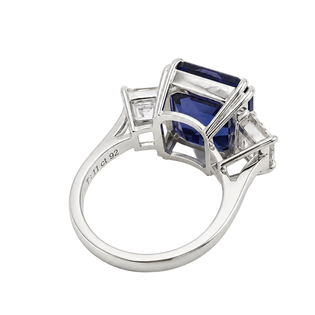 Bague Trilogie en or blanc, tanzanite et diamants - Castafiore