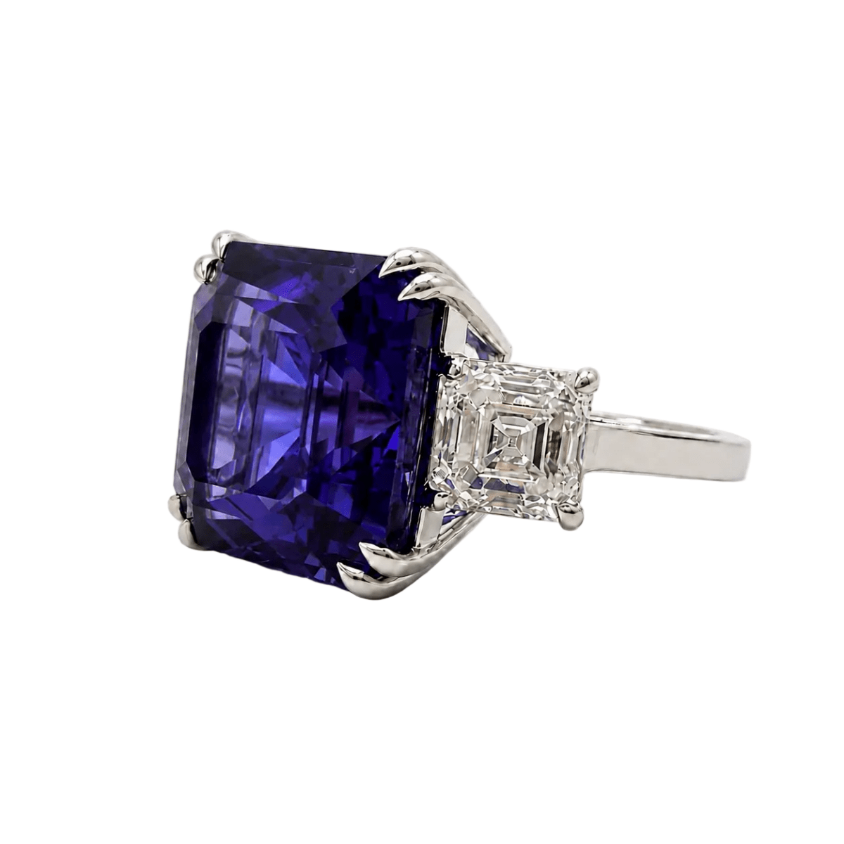 Bague Trilogie en or blanc, tanzanite et diamants - Castafiore