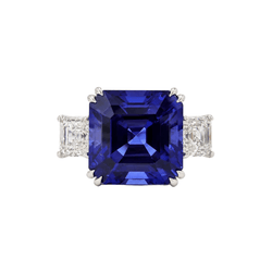 Bague Trilogie en or blanc, tanzanite et diamants - Castafiore