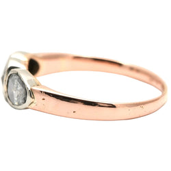 Bague Trilogie en or jaune, argent et diamants - Castafiore