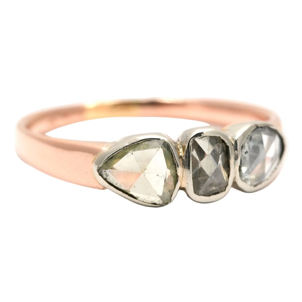 Bague Trilogie en or jaune, argent et diamants - Castafiore