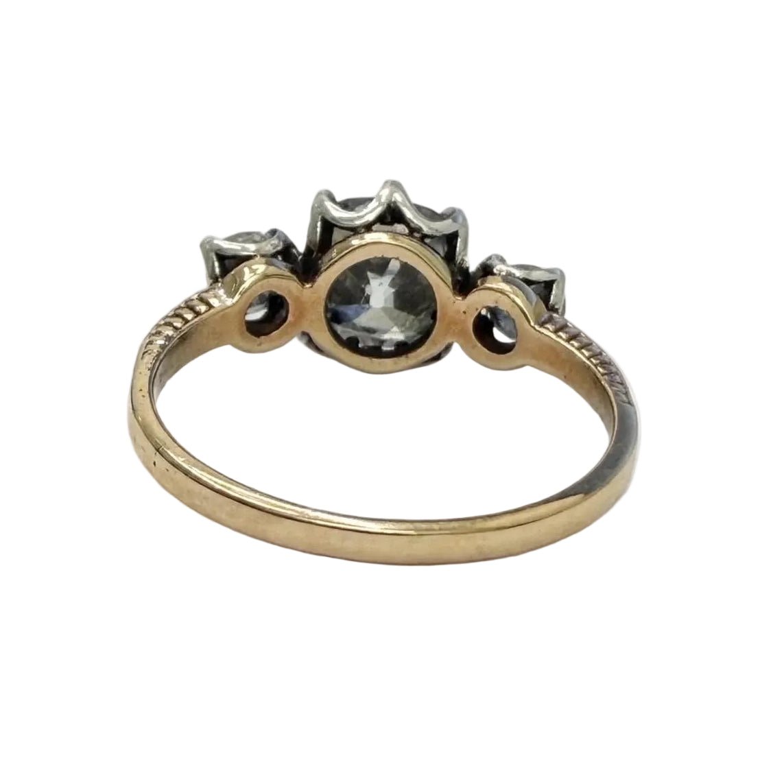 Bague Trilogie en or jaune, argent et diamants - Castafiore