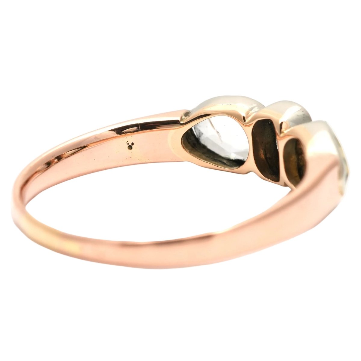 Bague Trilogie en or jaune, argent et diamants - Castafiore