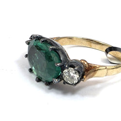 Bague Trilogie en or jaune, émeraude et diamants - Castafiore