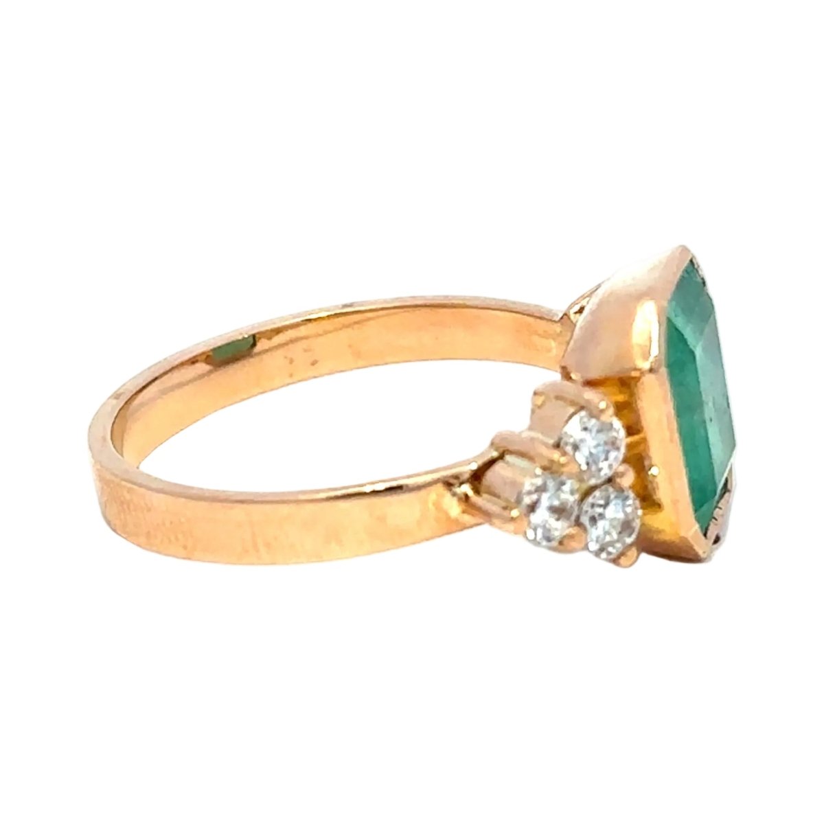 Bague Trilogie en or jaune, émeraude et diamants - Castafiore