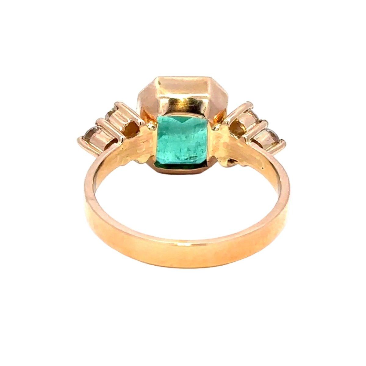 Bague Trilogie en or jaune, émeraude et diamants - Castafiore