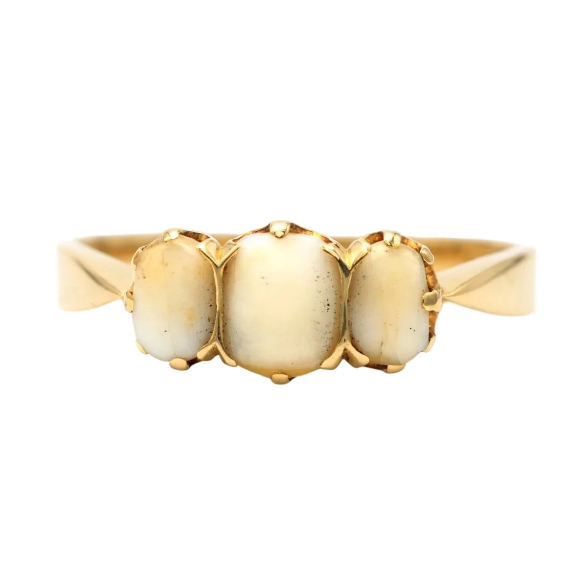 Bague Trilogie en or jaune et dents - Castafiore