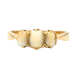 Bague Trilogie en or jaune et dents - Castafiore