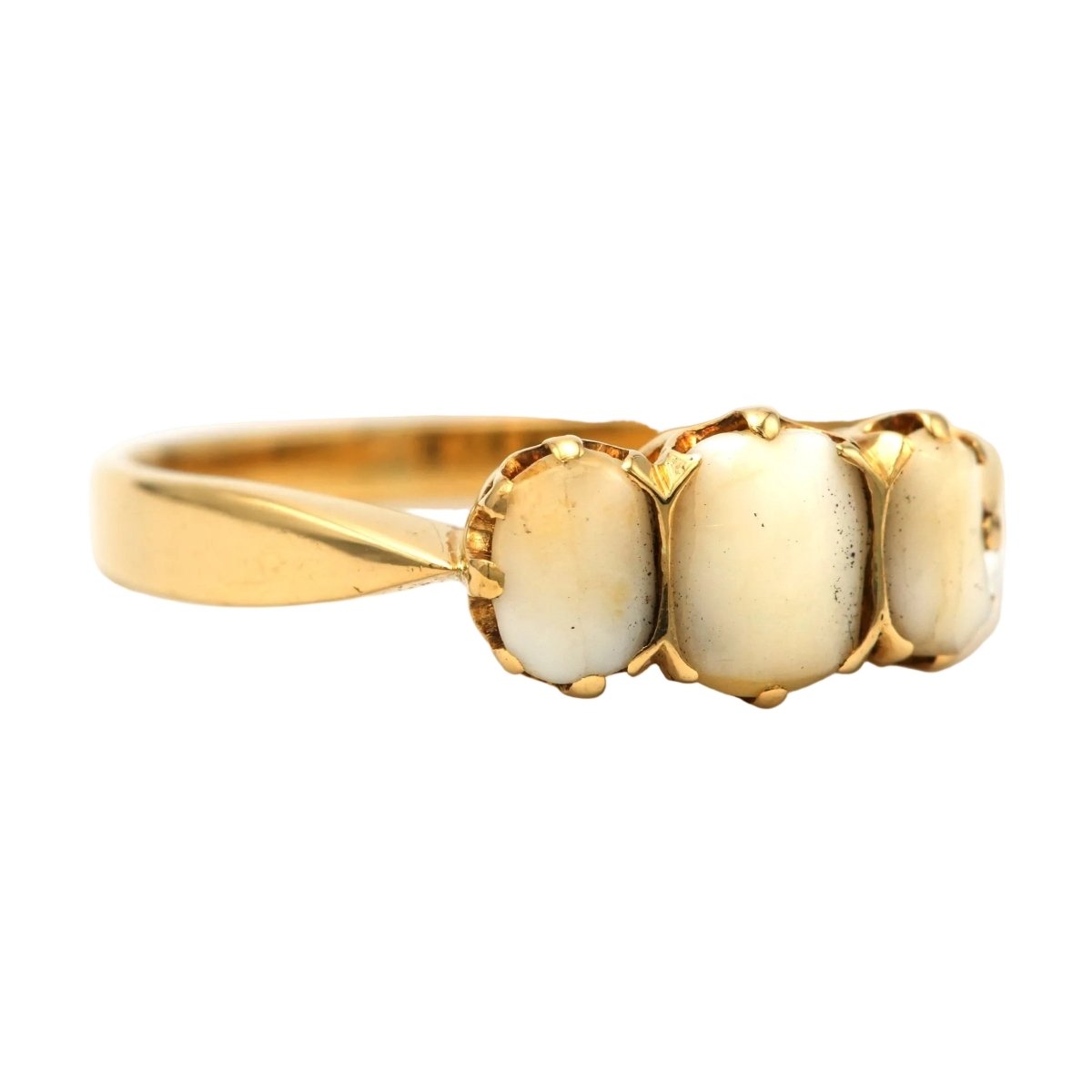 Bague Trilogie en or jaune et dents - Castafiore
