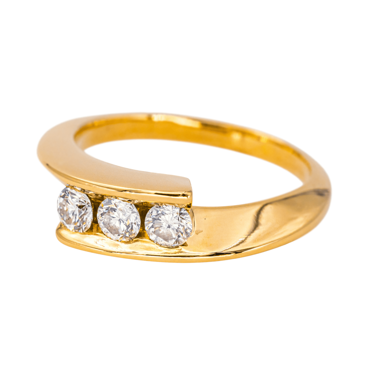 Bague Trilogie en or jaune et diamants - Castafiore