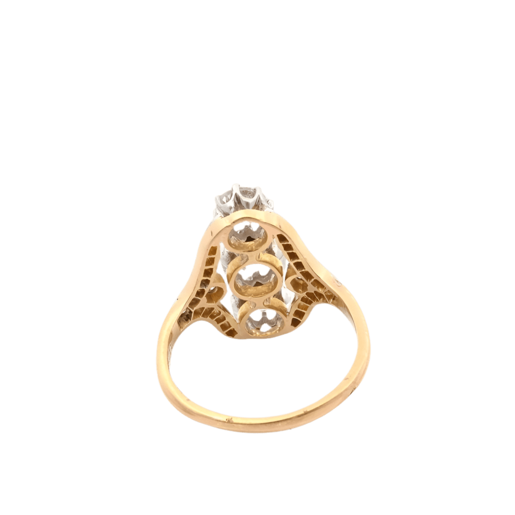 Bague Trilogie en or jaune et diamants - Castafiore