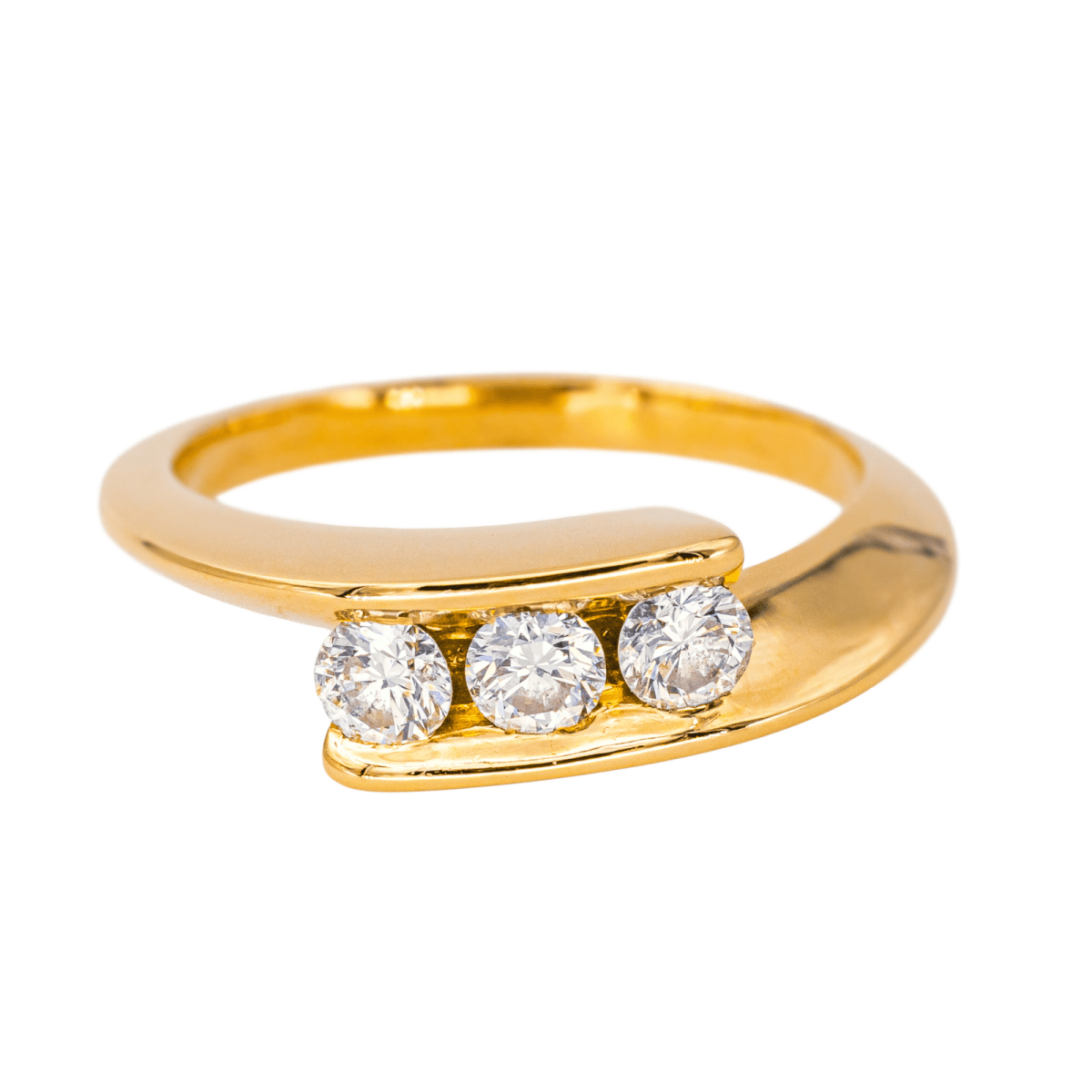 Bague Trilogie en or jaune et diamants - Castafiore