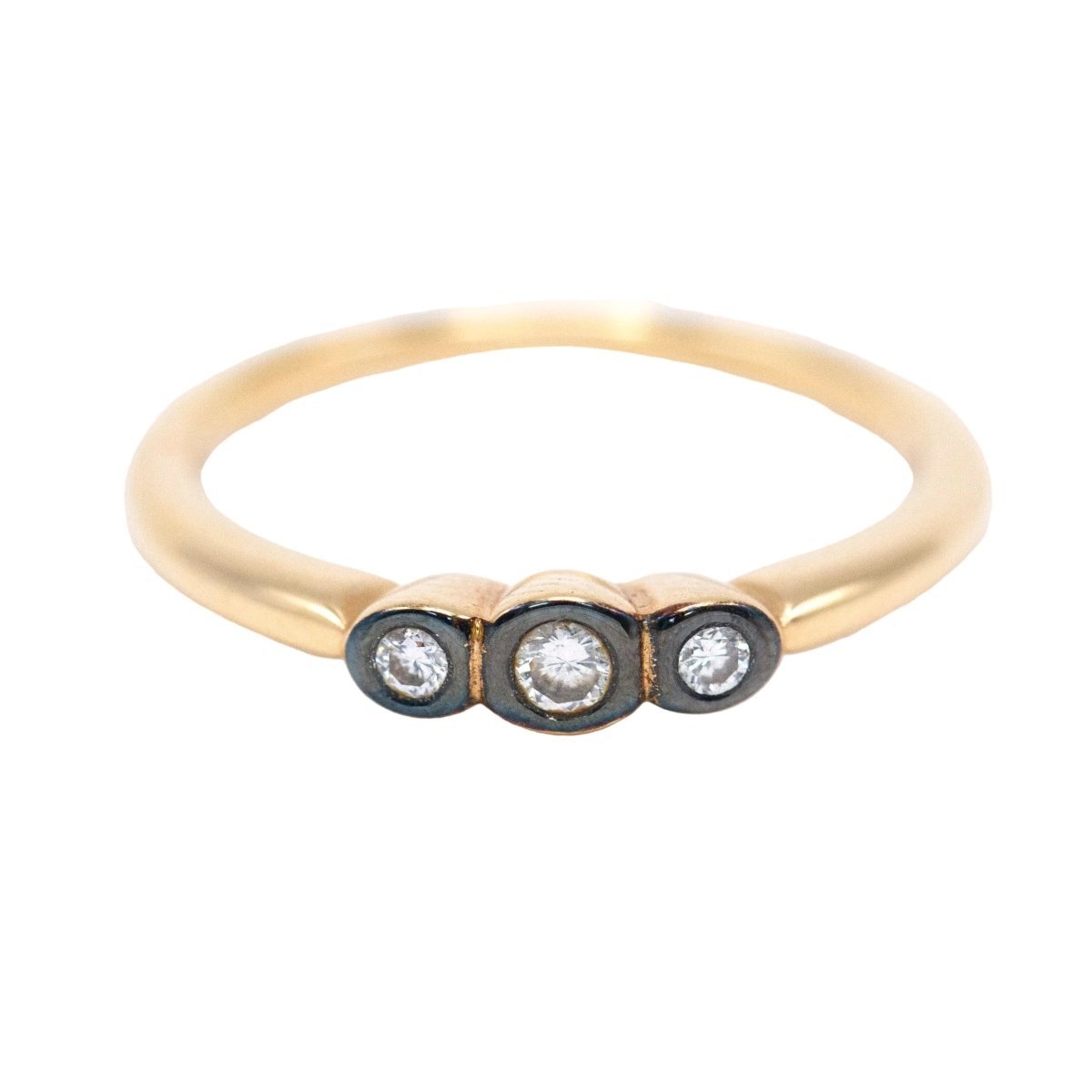 Bague Trilogie en or jaune et diamants - Castafiore